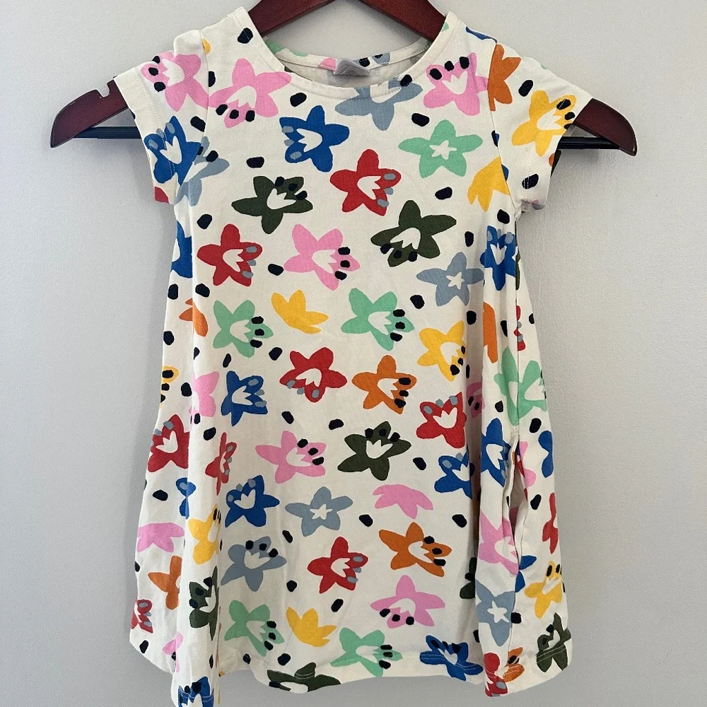 Hanna Andersson Playground Cotton Star Short Sleeve Tunic Dress Back To School